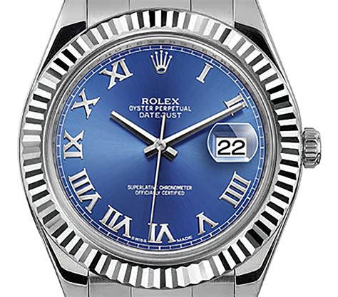 rolex datejust ii blue roman dial gold|Rolex Datejust with roman numerals.